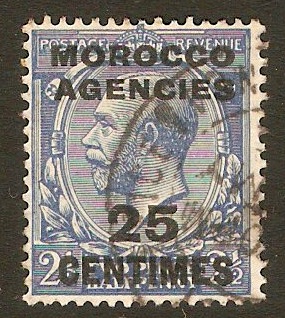 Morocco Agencies 1925 25c on 2d Blue. SG205.